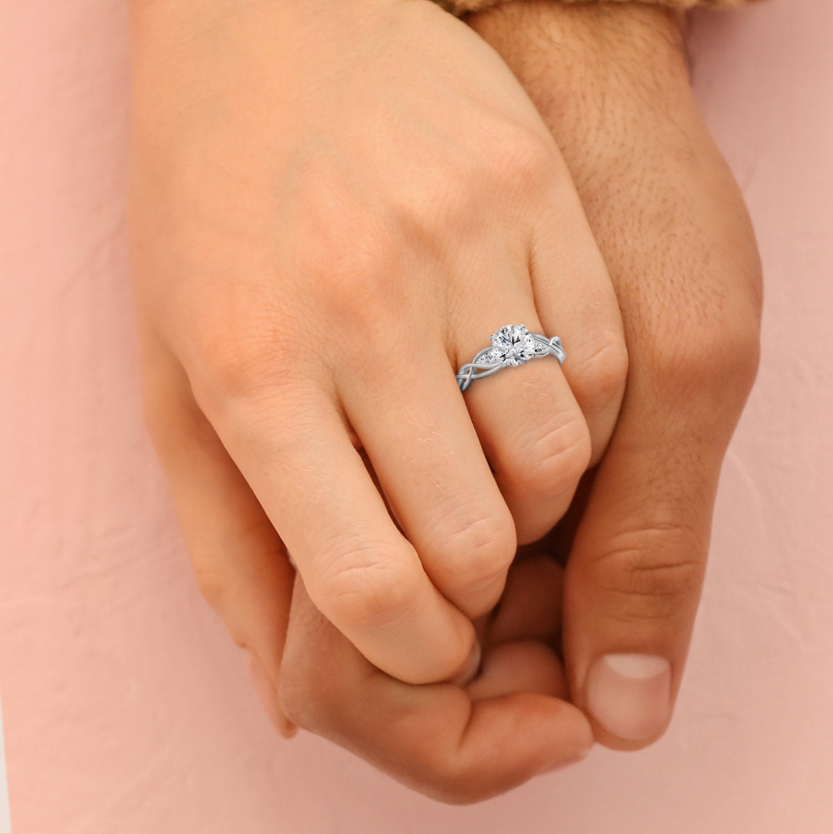 Islay engagement ring in white gold