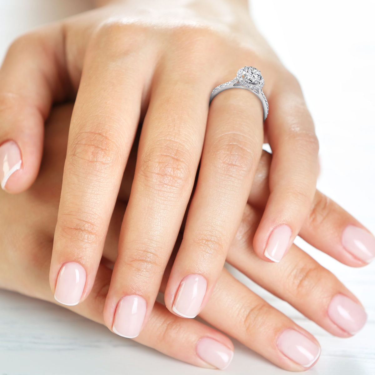 Franci engagement ring in white gold