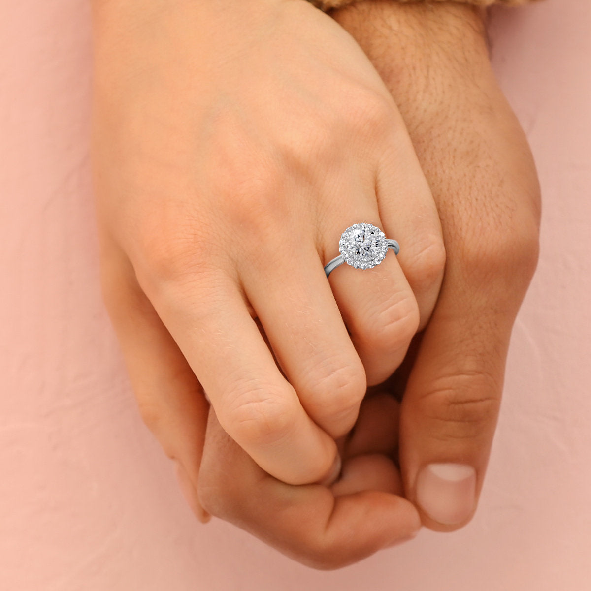 Elise engagement ring in white gold