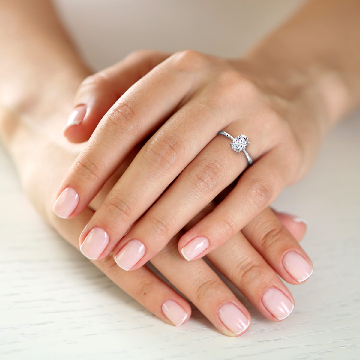 Charlotte engagement ring in white gold