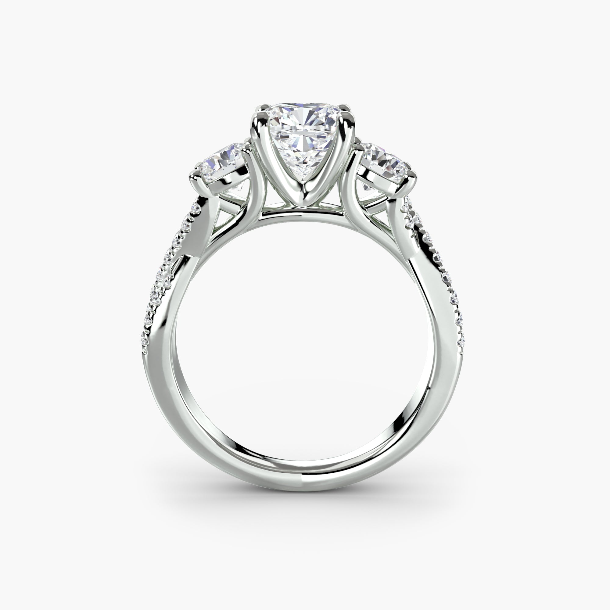 Three-Stone with Pavé Band 2