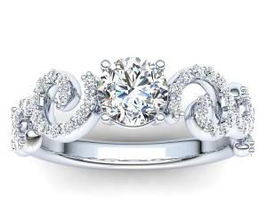 C070 Emelia Pave Diamond Engagement Ring